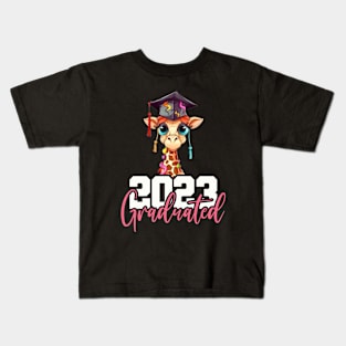 Cute Giraffe Graduation, 2023 Graduate, Graduation Gift Custom Year Shirt For Him & Her Graduation, Graduation 2023, College Graduation, Grad School Shirt Kids T-Shirt